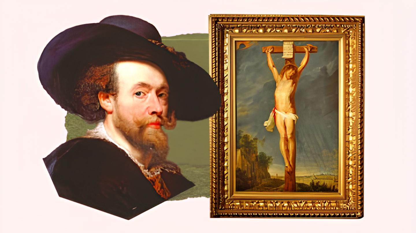 لوحة نادرة لروبنس تجسد المسيح على الصليب