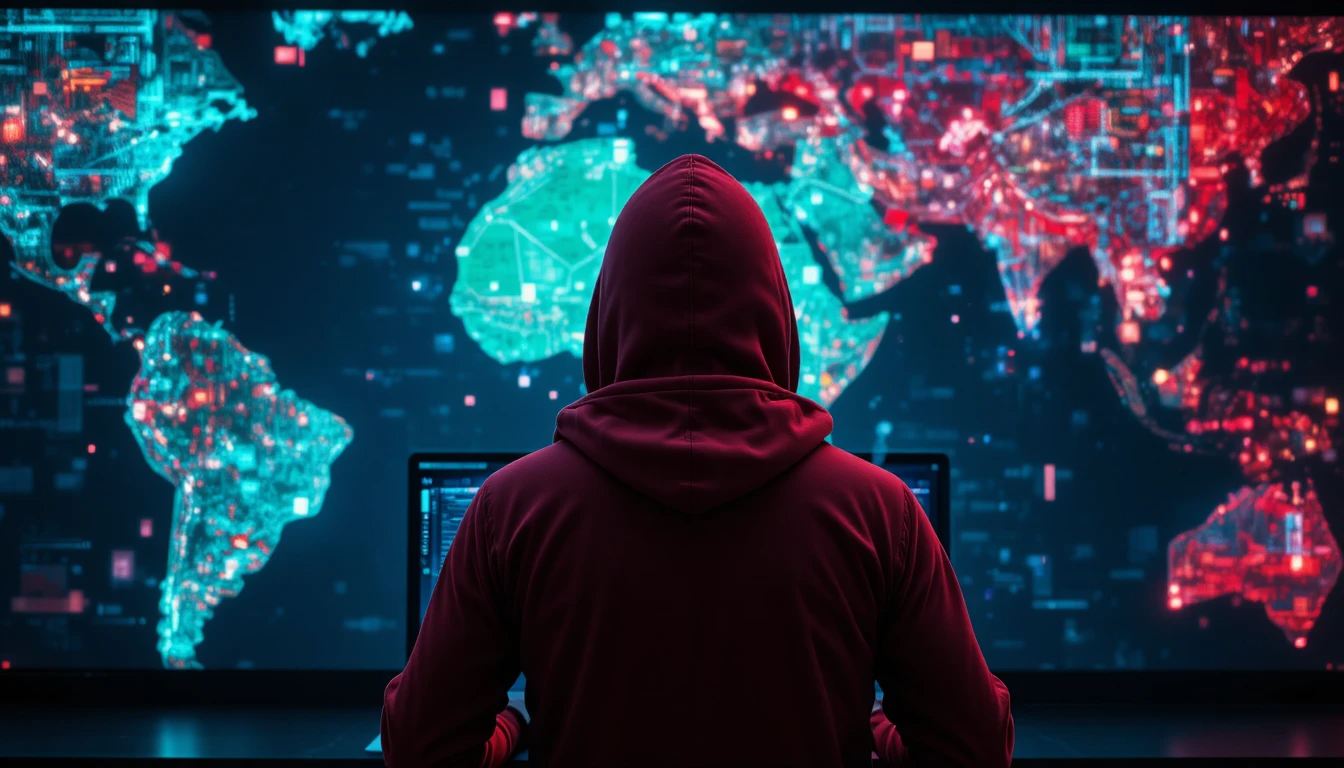 شاب مغربي أمام حاسوب يشارك في حرب سيبرانية رمزية بين المغرب والجزائر