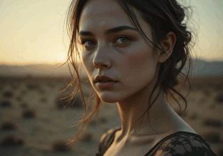 امرأة رمزية في فضاء خالٍ تجسد الندبة والخذلان في قصيدة ميلاد الندبة