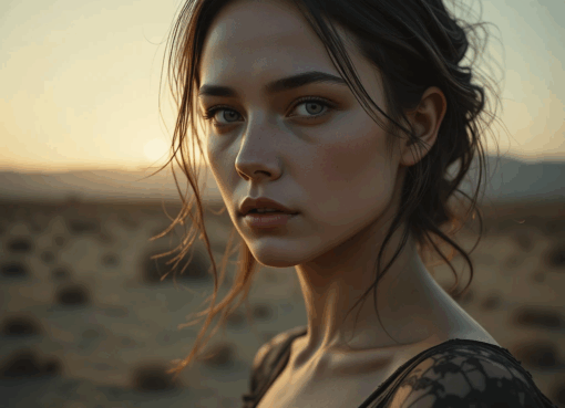 امرأة رمزية في فضاء خالٍ تجسد الندبة والخذلان في قصيدة ميلاد الندبة